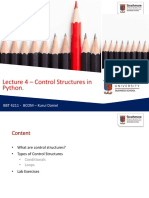 Lecture 4 - Control Structures in Python PDF