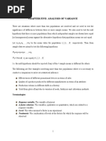 Chapter Five: Analysis of Variance: Terminologies