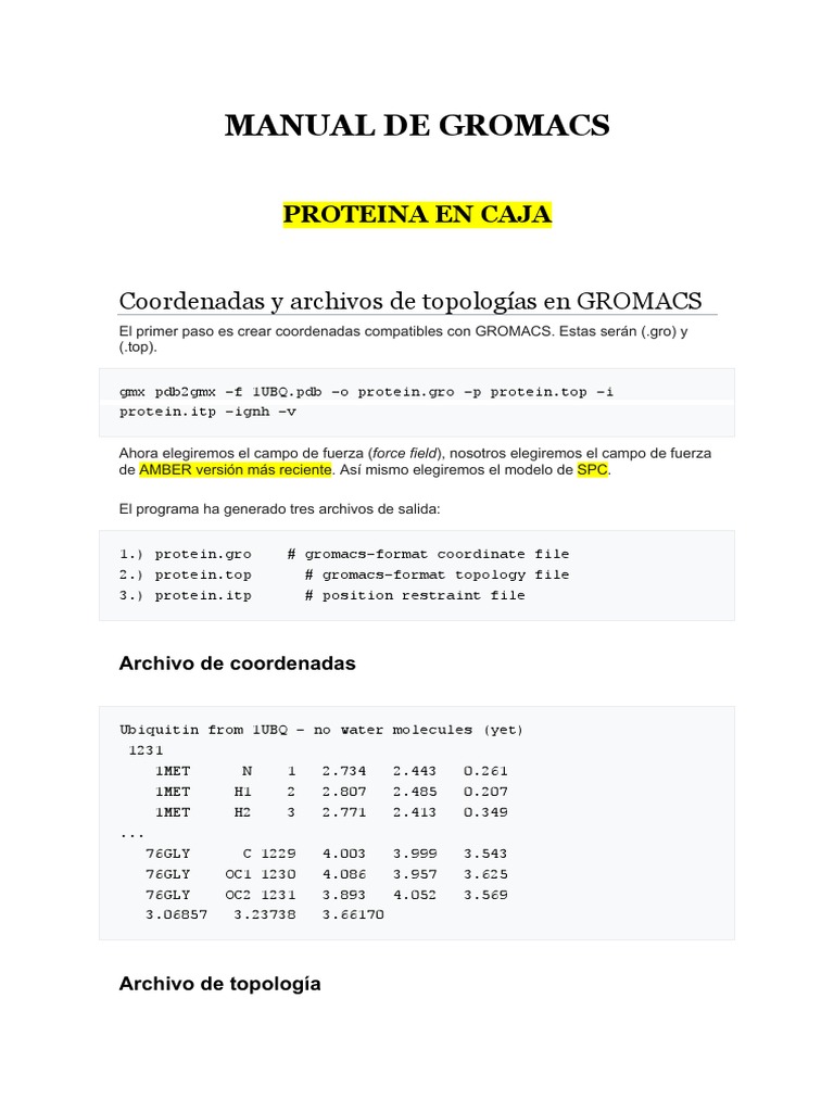 Manual de Gromacs PDF