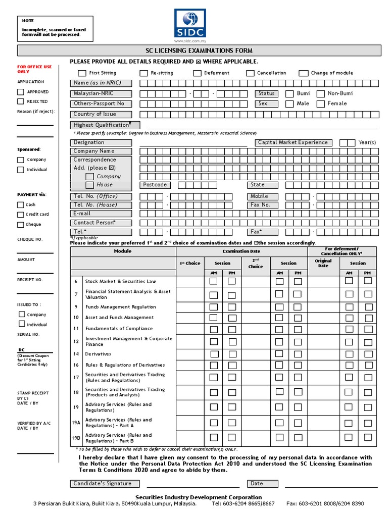 SC LICENSING EXAMINATIONS visual data 2