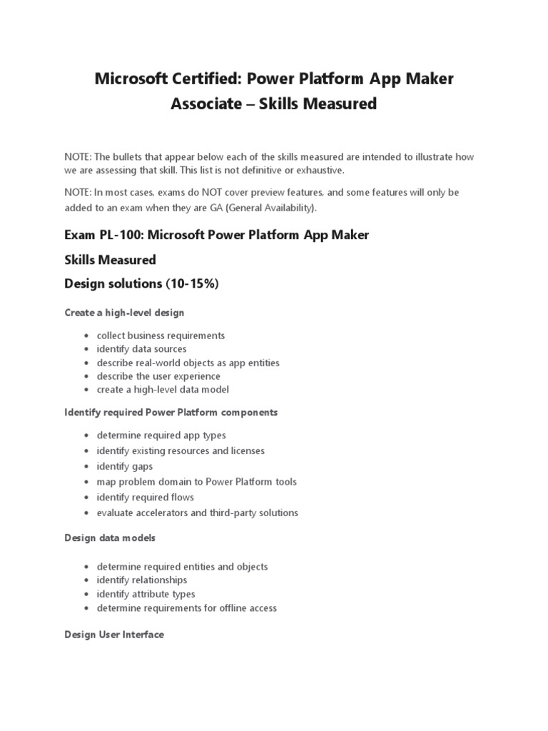 Power Platform App Maker Guide | PDF | Data Model | Mobile App