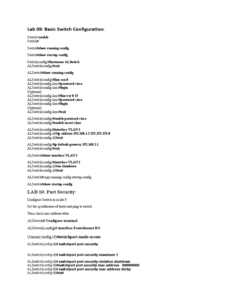 Commands DCCN LAB TERMINAL PDF Standards