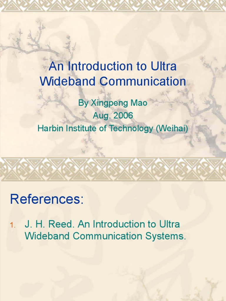 CH1 - Ultra WideBand Communication | PDF | Ultra Wideband | Electrical ...