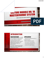 BT IV - Lec Module 1a - CSI Masterformat - 2019 PDF