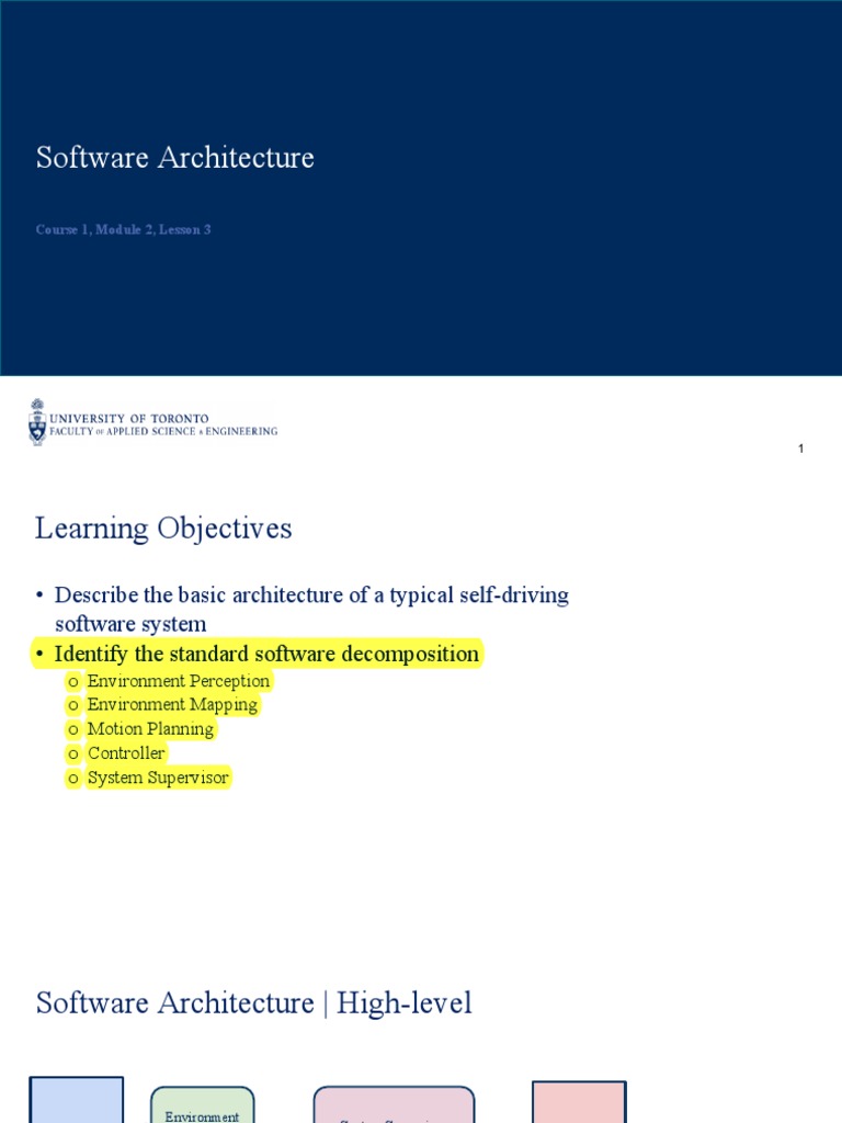 Software Architecture: Course 1, Module 2, Lesson 3 | PDF | Lidar ...