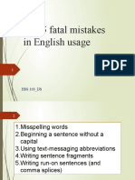 The 5 Fatal Mistakes in English Usage: HSS 103 - IJS