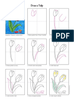 Draw A Tulip: 1. Ma Supplies: Crayons, Watercolors Ke Guide Lines. Draw 2 Petals. 2. Add Stem and Petals As Shown