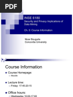 INSE 6180: Security and Privacy Implications of Data Mining Ch. 0: Course Information