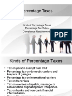Percentage Taxes: Kinds of Percentage Taxes Percentage Tax Rates Compliance Requirements