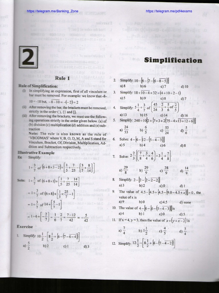 CH 2 - Simplification PDF | PDF | Mathematical Notation | Notation