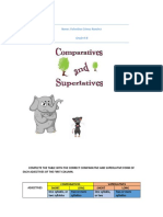 Table Comparative and Superlative Form of Adjectives