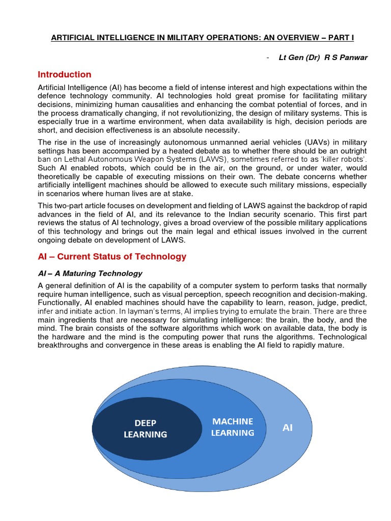 AI in Military Operations - Part I - PDF - 15 Nov 2020 PDF | PDF ...