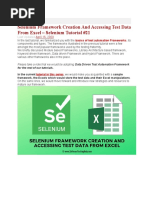 Selenium Framework Creation and Accessing Test Data From Excel