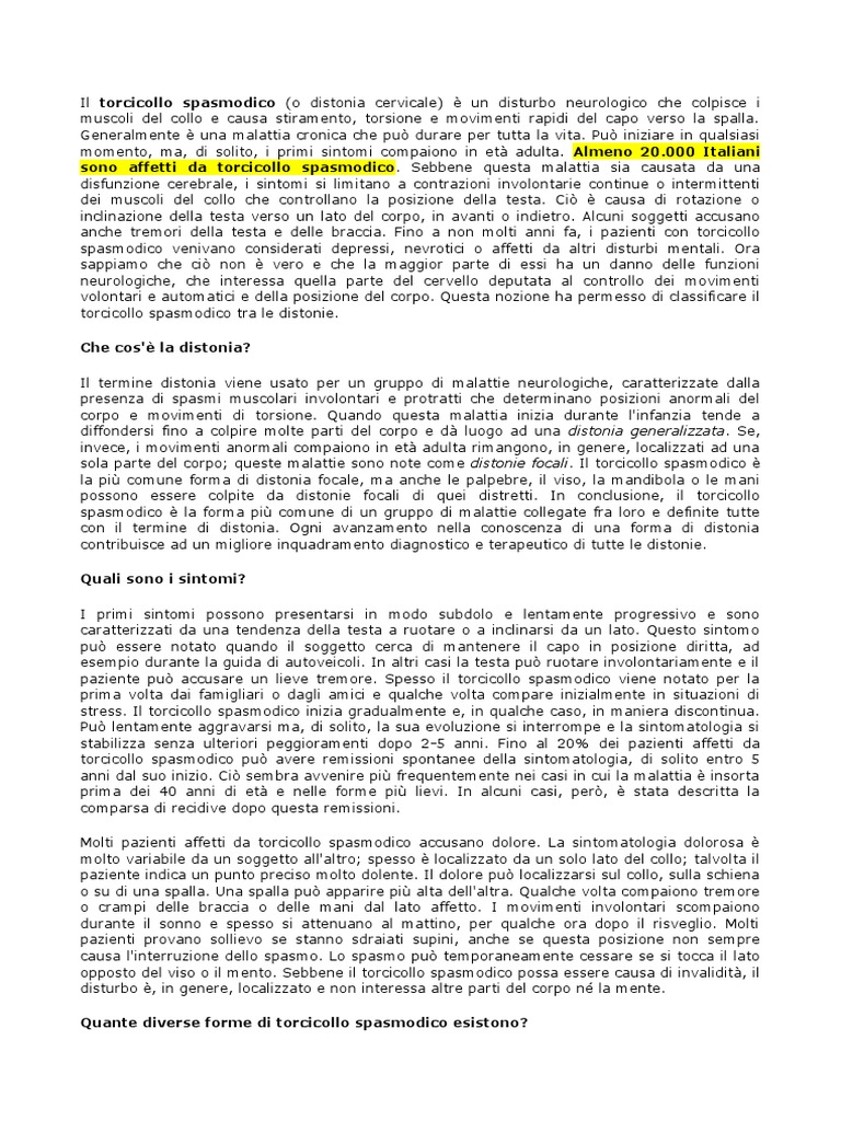 Distonia Cervicale | PDF