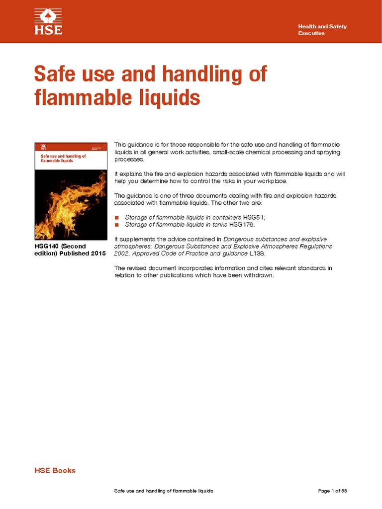 HSE Safe Use and Handling of Flammable Liquids PDF Dangerous