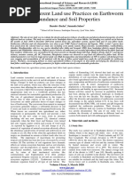 Effect of Different Land Use Practices On Earthworm Abundance and Soil Properties