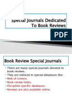 Special Journals Dedicated To Book Reviews