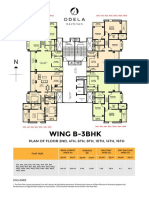 Wing B-3Bhk: Plan of Floor 2Nd, 4Th, 6Th, 8Th, 10Th, 14Th, 16Th