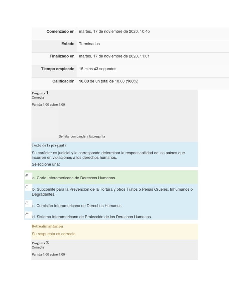 Cuestionario Final Modulo 2 Cndh Prevencion De La Tortura