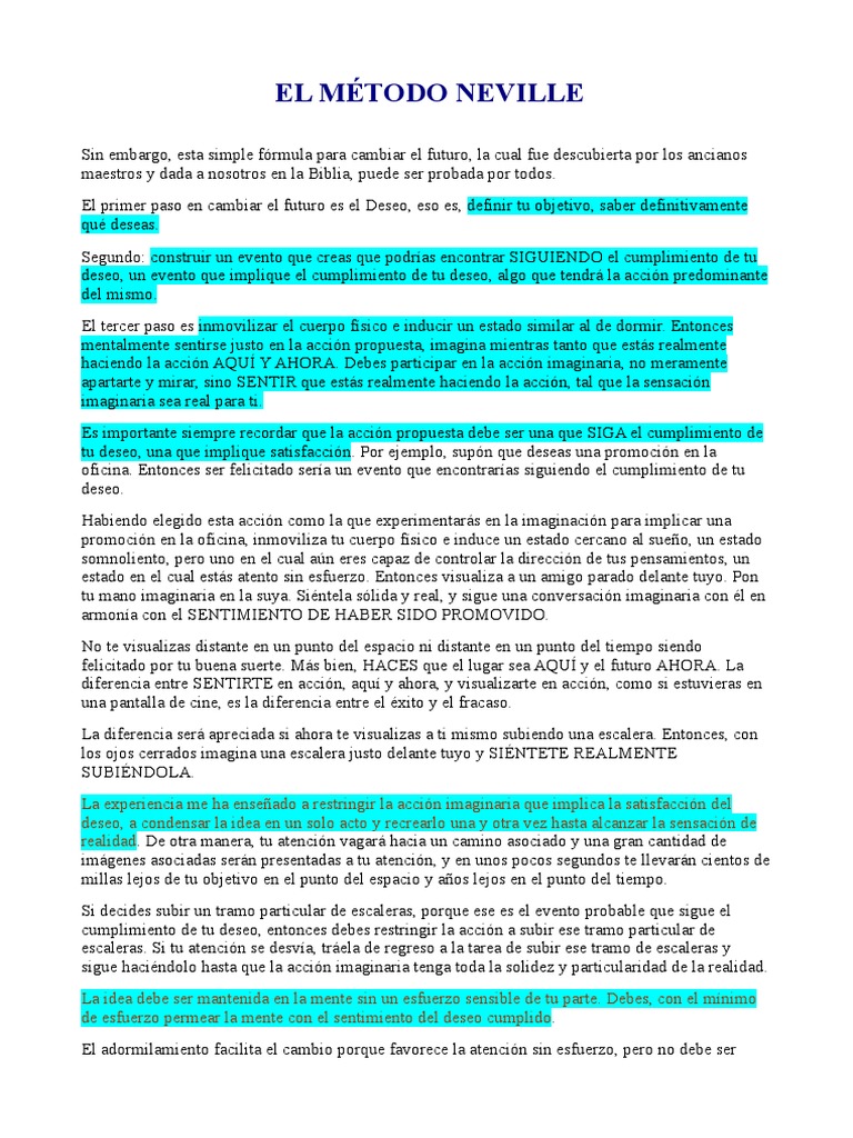 El Metodo Neville Neville Goddard PDF Jacob Estado (política)
