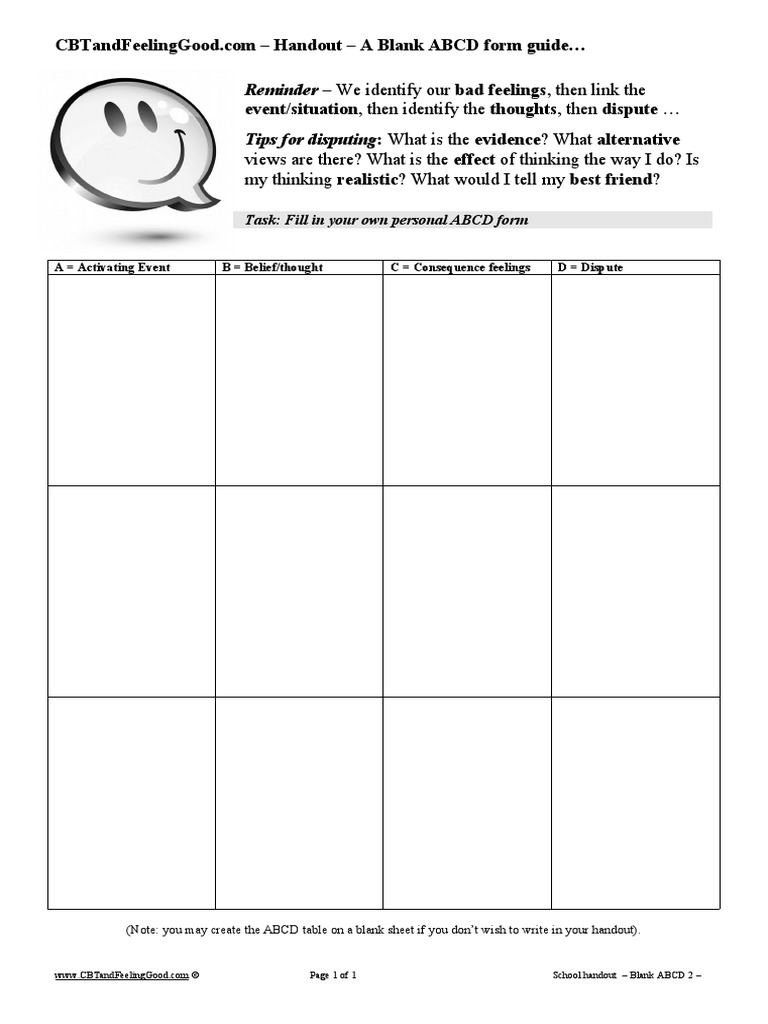 Blank ABCD Form for CBT Practice | PDF