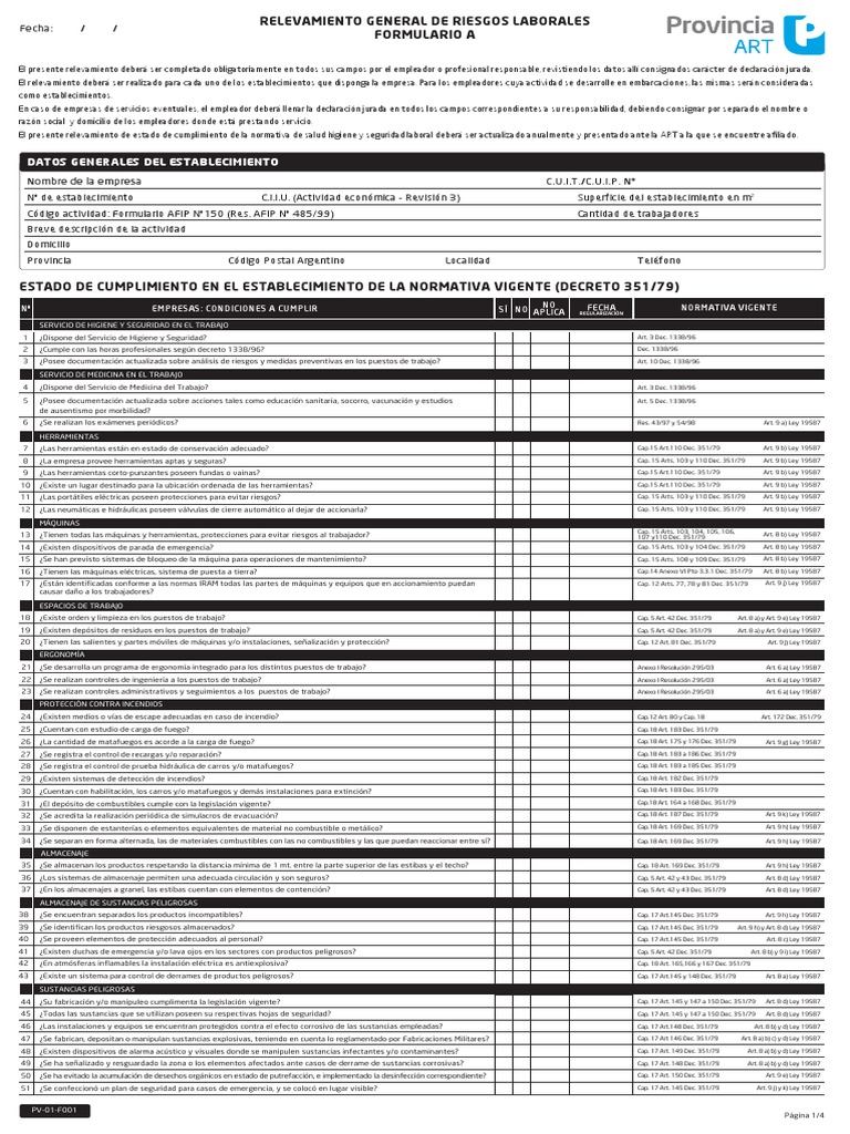 Relevamiento de Riesgos Laborales | PDF | Tecnología