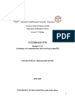 Tutorials (TD) (II) : Module T.C.E (Technique of Communication and Oral Expression