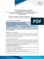 Guía de actividades y rúbrica de evaluación - Unidad 7 y Unidad 8 - Fase 4 - Evaluación del sistema de gestión ambiental ISO 140012015