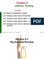 Hypothesis Testing: 8-1 Review and Preview