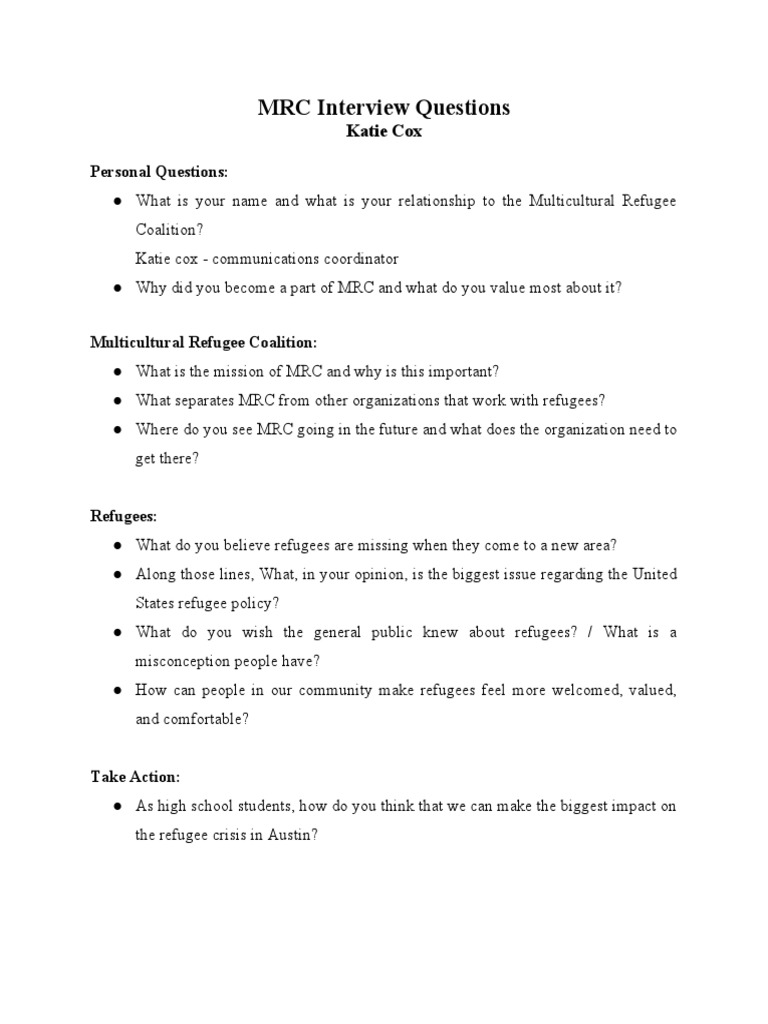 MRC and Girl Forward Interview Insights | PDF
