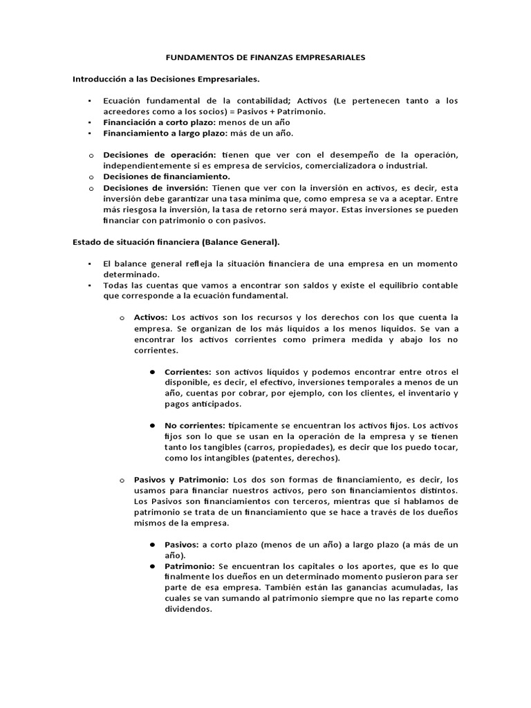 Fundamentos de Finanzas Empresariales | PDF | Ratio financiero | Interés
