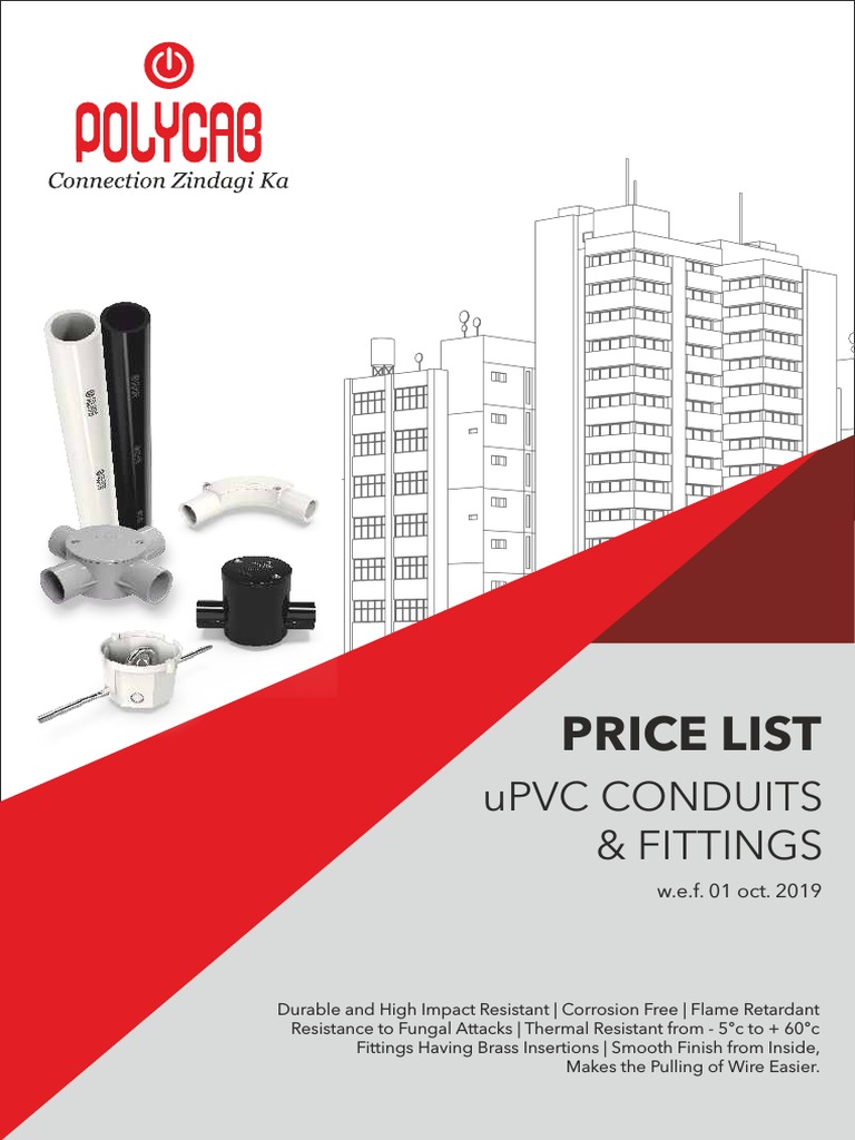 Price List Upvc Conduits & Fittings PDF Components Materials