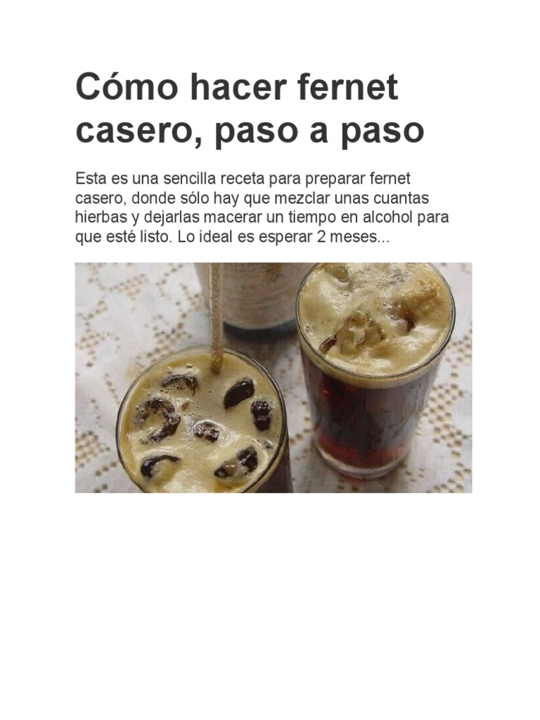 Arriba 90+ imagen receta de fernet casero