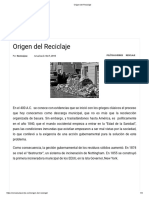 Origen Del Reciclaje