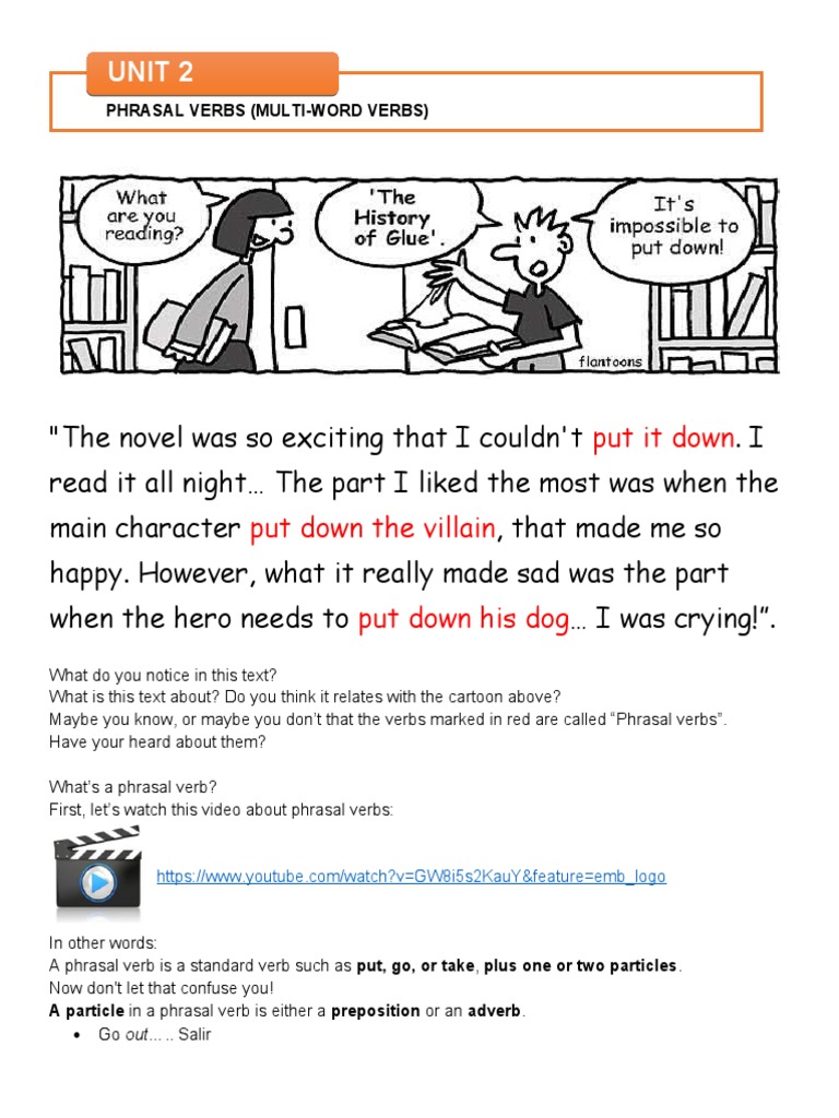 Unit 2 Class 2 Phrasal Verbs Pdf Phrase Verb