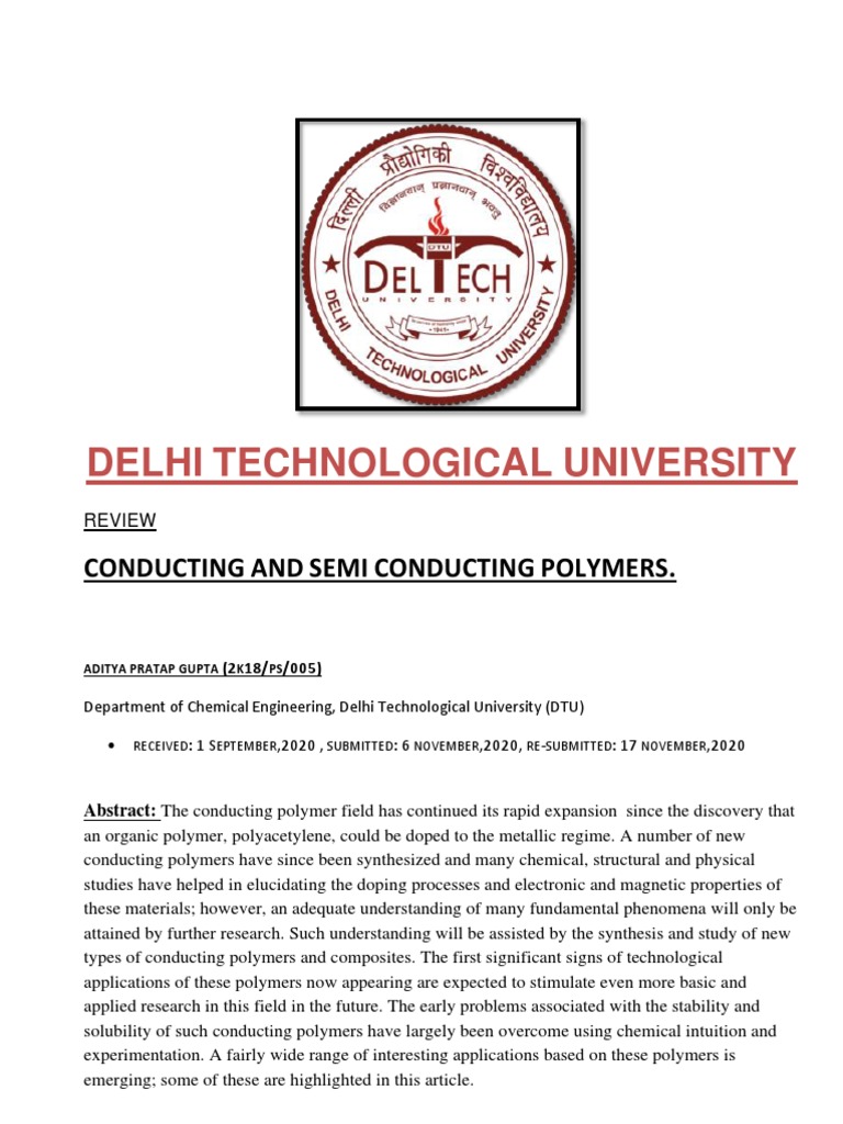Conducting and Semiconducting Polymers Review | PDF | Computers ...