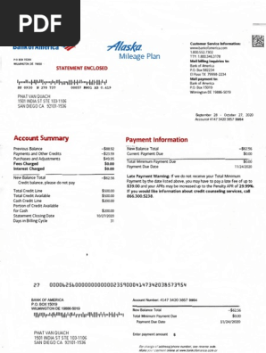 Credit Card Statement