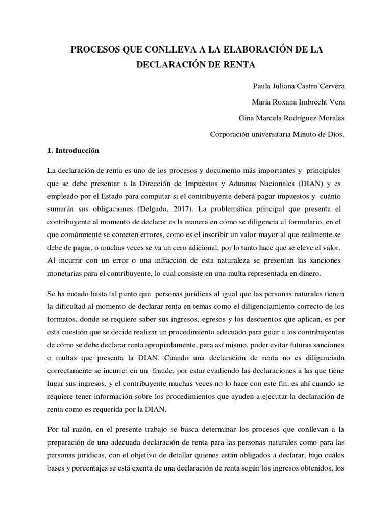 Guía para Declarar Renta en Colombia | PDF | Impuesto sobre la renta ...