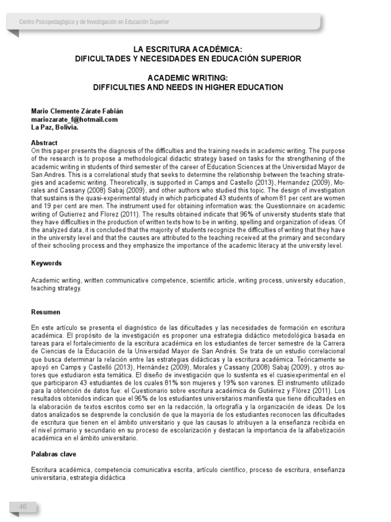 Challenges in Academic Writing in Higher Education | PDF | Cognition ...