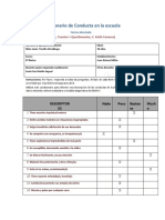 Cuestionario de Conducta en La ESCUELA