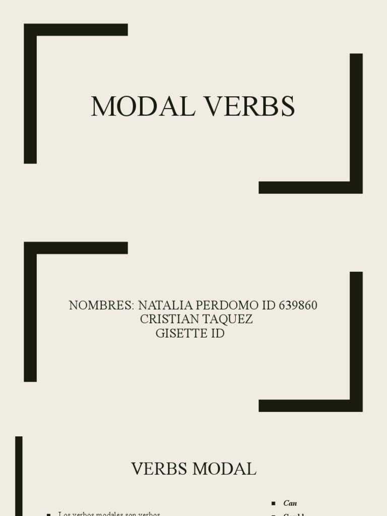 Guía Completa de Verbos Modales | PDF | Verbo | Oración (Lingüística)