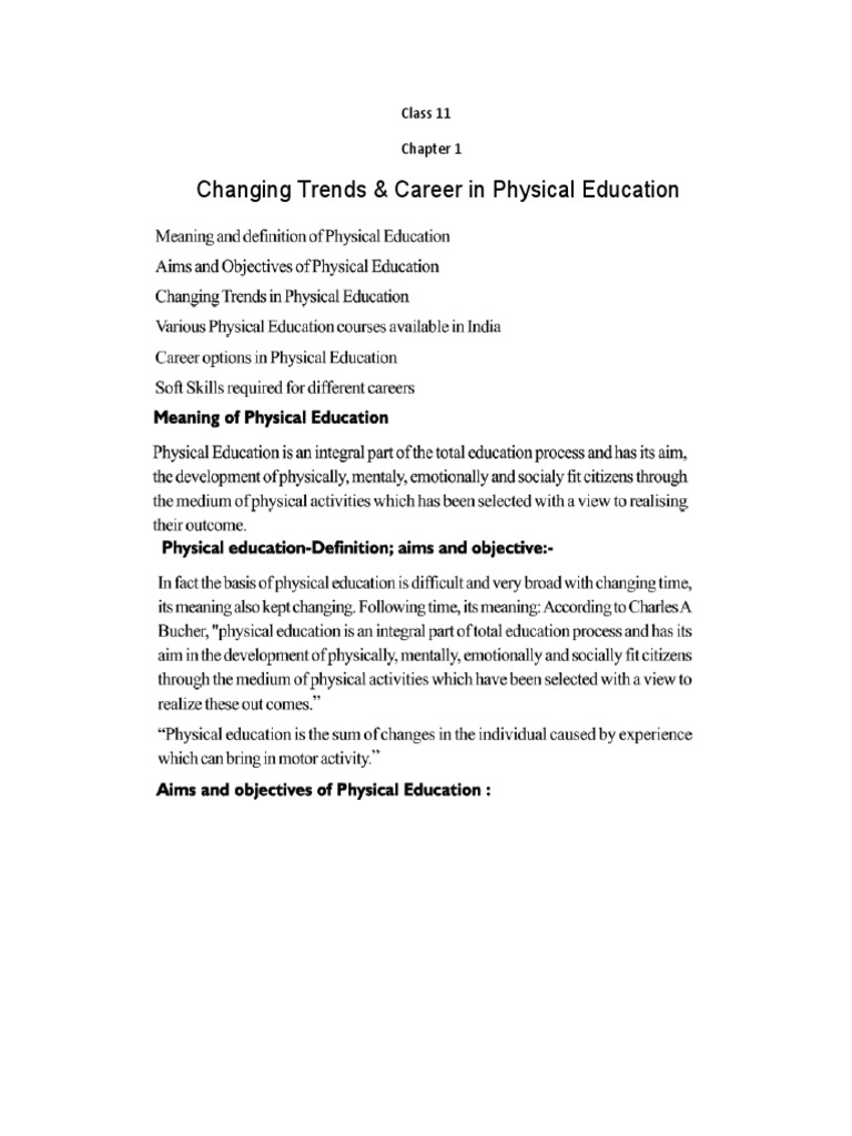 Trends in Physical Education Careers | PDF | Career & Growth