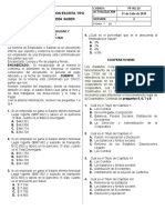 Evaluación Escrita Tipo Prueba Saber: Codigo: PF-RG-29 Actualizacion: 31 de Julio de 2018 2