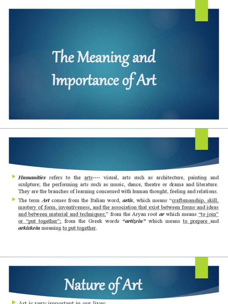 Why Is Meaning Important For Art