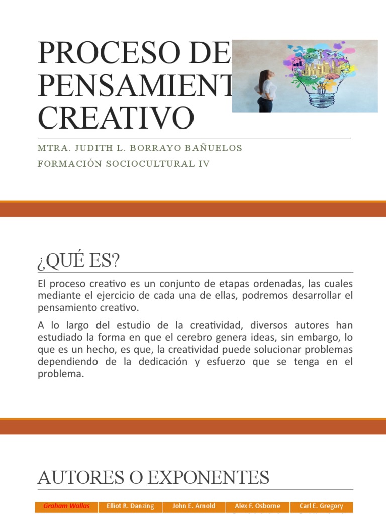 Etapas del Pensamiento Creativo | PDF | Creatividad | Cognición