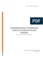 TANIA - Implementación de TPM Mediante KAIZEN en Un Área de Estudio Personal PDF