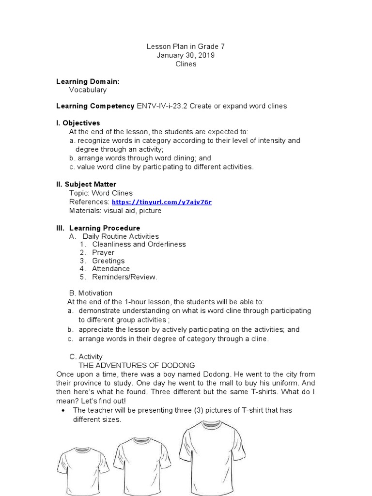 LP Cline PDF Lesson Plan Teachers