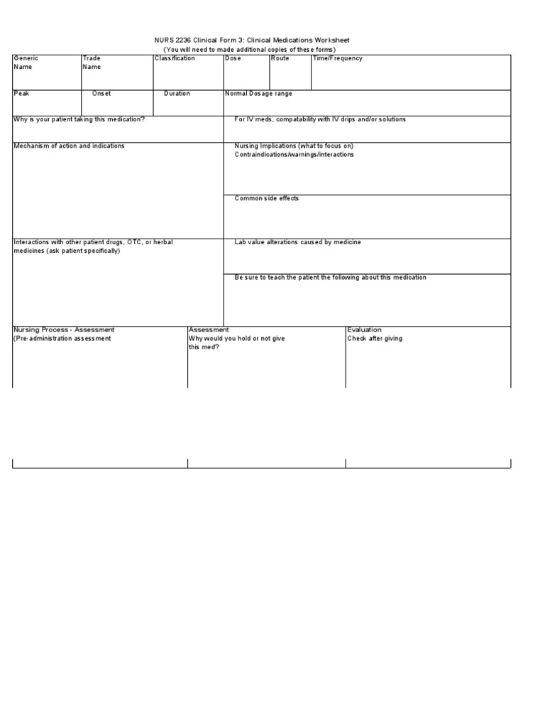 Drug card template pdf