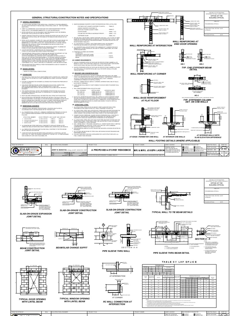Structural Specifications for CHB Walls | PDF | Wall | Structural Steel