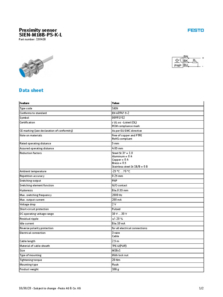 Proximity Sensor Data Sheet | PDF | Electrical Engineering ...